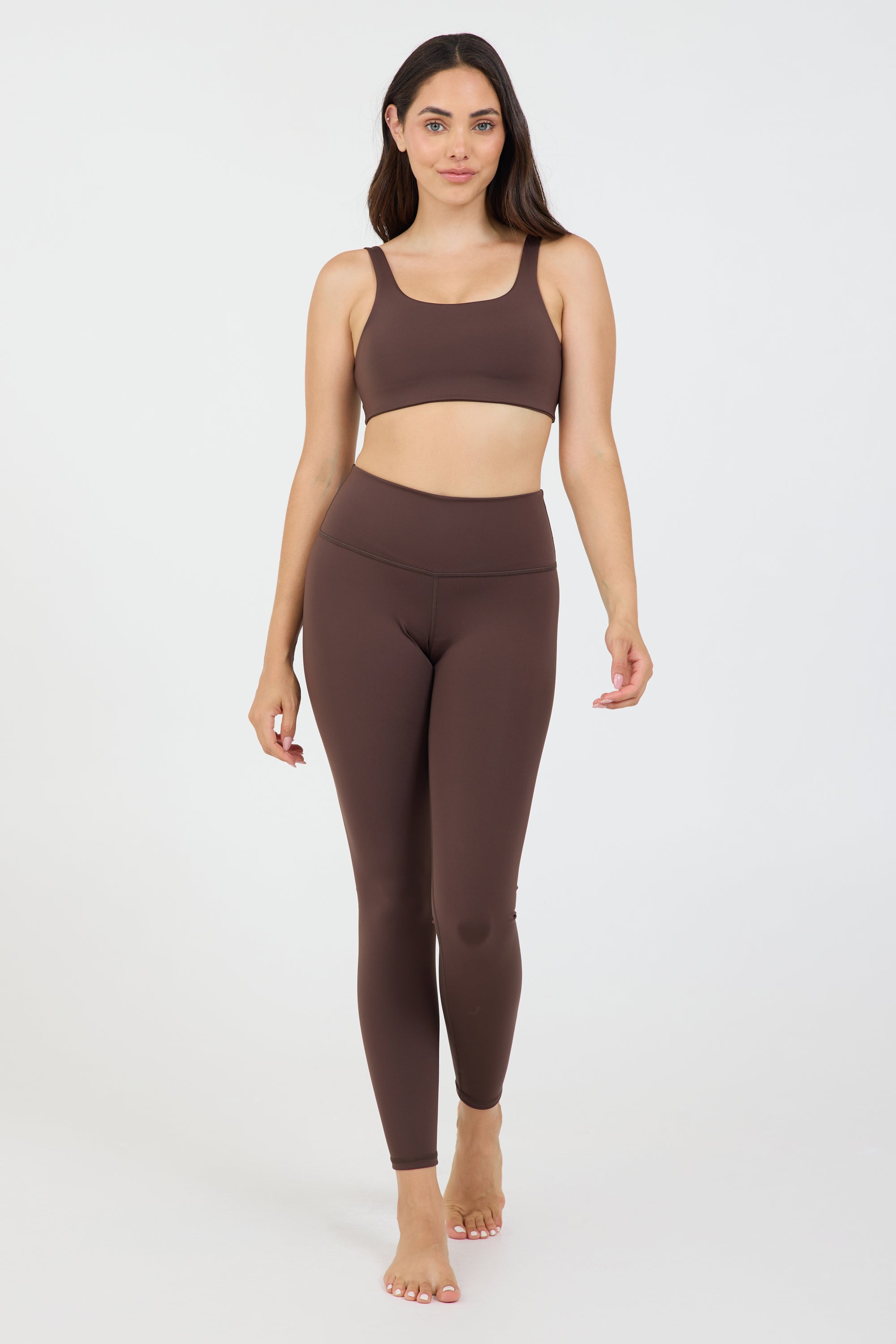 Robby 7/8 leggings in dark truffle, from the front